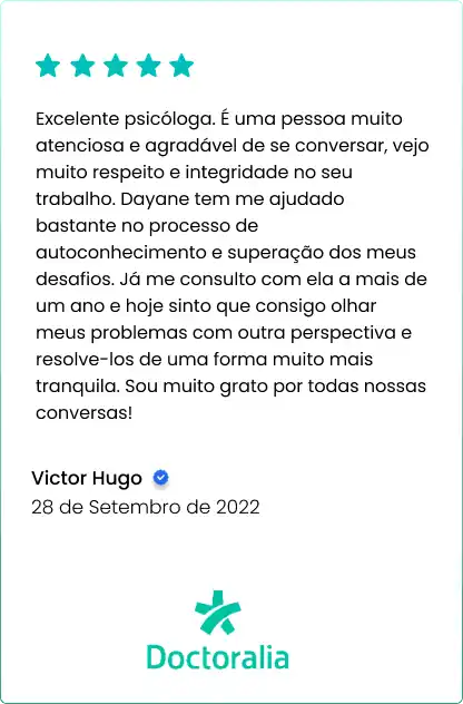 Depoimento sobre psicóloga Dayane Oliveira